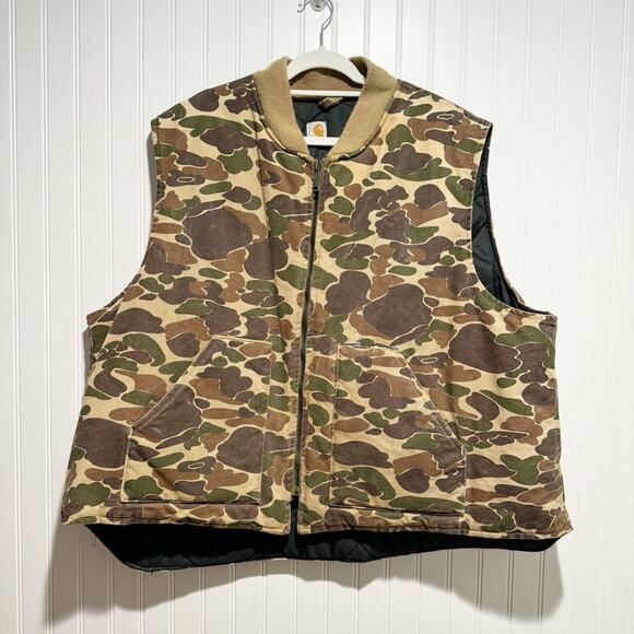 Carhartt Other - VIntage Carhartt Duck Camo Vest VQ183 Union Made Insulated Workwear Mens 4X